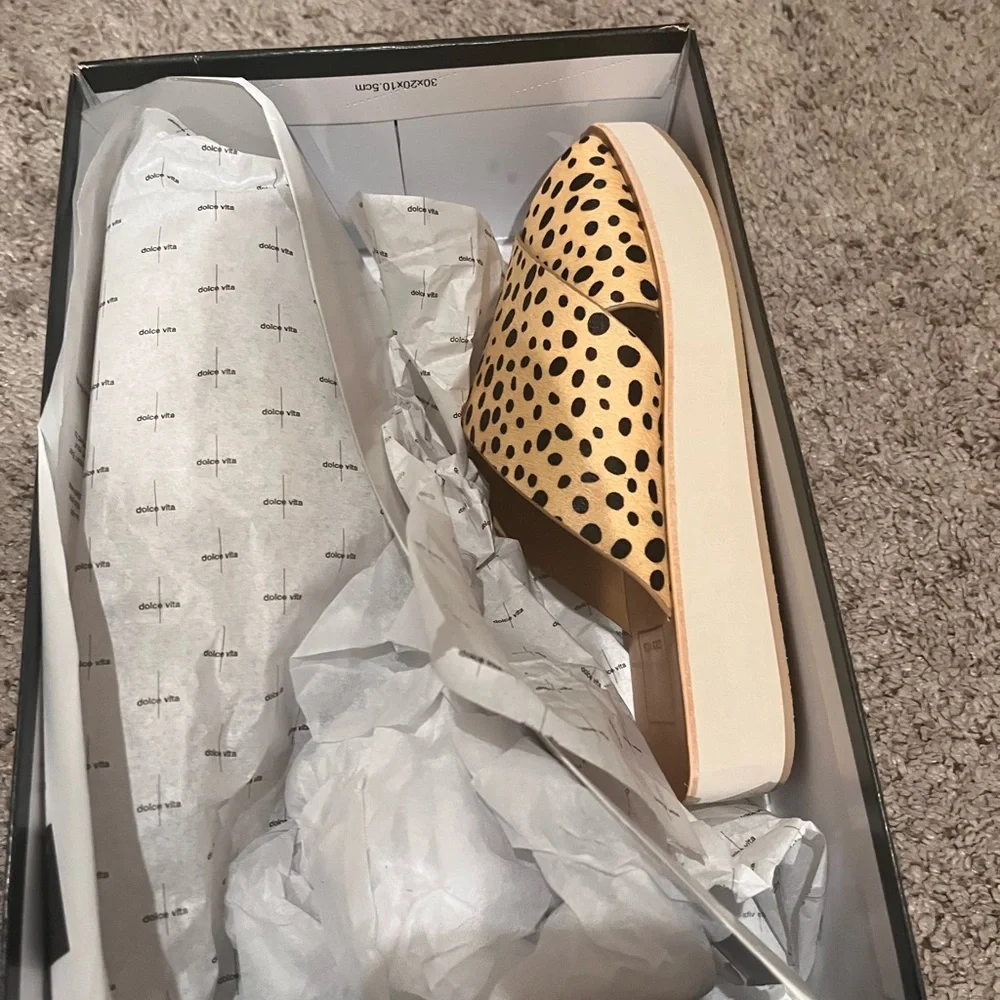 Dolce Vita capri slide sz 6 calf hair leopard - Picture 5 of 5